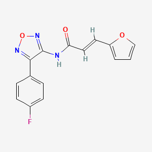 molecular formula C15H10FN3O3 B12208363 (2E)-N-[4-(4-fluorophenyl)-1,2,5-oxadiazol-3-yl]-3-(furan-2-yl)prop-2-enamide 