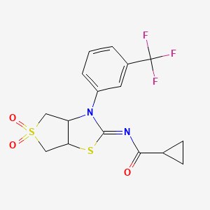 N-[(2Z)-5,5-dioxido-3-[3-(trifluoromethyl)phenyl]tetrahydrothieno[3,4-d][1,3]thiazol-2(3H)-ylidene]cyclopropanecarboxamide