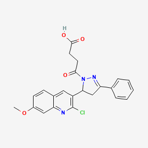 4-[5-(2-chloro-7-methoxyquinolin-3-yl)-3-phenyl-4,5-dihydro-1H-pyrazol-1-yl]-4-oxobutanoic acid