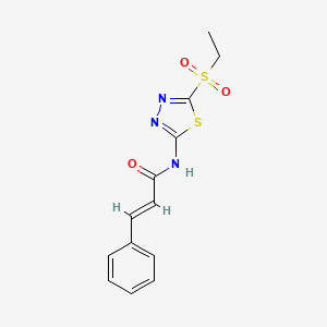 molecular formula C13H13N3O3S2 B12208393 (2E)-N-[5-(ethylsulfonyl)-1,3,4-thiadiazol-2-yl]-3-phenylprop-2-enamide 