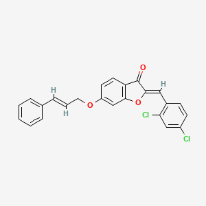 (2Z)-2-(2,4-dichlorobenzylidene)-6-{[(2E)-3-phenylprop-2-en-1-yl]oxy}-1-benzofuran-3(2H)-one