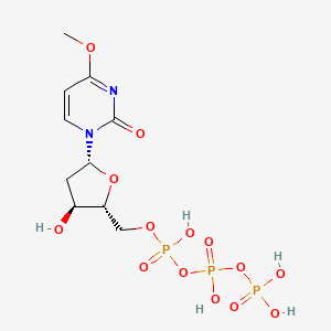 molecular formula C10H17N2O14P3 B1220842 [hydroxy-[[(2R,3S,5R)-3-hydroxy-5-(4-methoxy-2-oxopyrimidin-1-yl)oxolan-2-yl]methoxy]phosphoryl] phosphono hydrogen phosphate CAS No. 88254-09-5