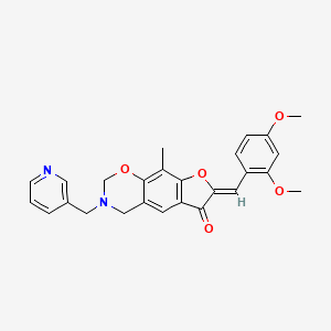 (7Z)-7-(2,4-dimethoxybenzylidene)-9-methyl-3-(pyridin-3-ylmethyl)-3,4-dihydro-2H-furo[3,2-g][1,3]benzoxazin-6(7H)-one