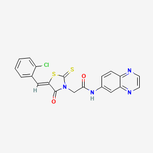 2-[(5Z)-5-(2-chlorobenzylidene)-4-oxo-2-thioxo-1,3-thiazolidin-3-yl]-N-(quinoxalin-6-yl)acetamide