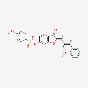 (2Z)-2-[(2E)-3-(2-methoxyphenyl)prop-2-en-1-ylidene]-3-oxo-2,3-dihydro-1-benzofuran-6-yl 4-methoxybenzenesulfonate