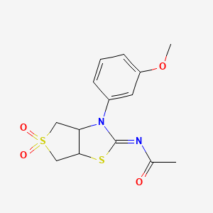 N-[(2Z)-3-(3-methoxyphenyl)-5,5-dioxidotetrahydrothieno[3,4-d][1,3]thiazol-2(3H)-ylidene]acetamide