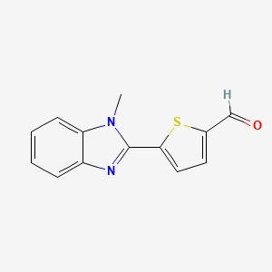 molecular formula C13H10N2OS B1220848 5-(1-Methyl-2-benzimidazolyl)-2-thiophenecarboxaldehyde CAS No. 83490-14-6