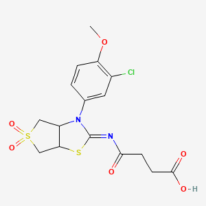 4-{[(2Z)-3-(3-chloro-4-methoxyphenyl)-5,5-dioxidotetrahydrothieno[3,4-d][1,3]thiazol-2(3H)-ylidene]amino}-4-oxobutanoic acid