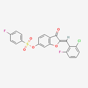 (2Z)-2-(2-chloro-6-fluorobenzylidene)-3-oxo-2,3-dihydro-1-benzofuran-6-yl 4-fluorobenzenesulfonate