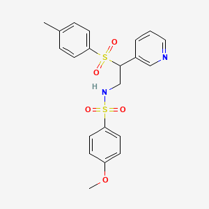 4-methoxy-N-(2-(pyridin-3-yl)-2-tosylethyl)benzenesulfonamide