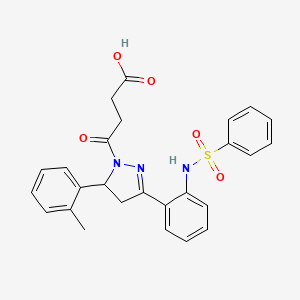 4-[3-(2-benzenesulfonamidophenyl)-5-(2-methylphenyl)-4,5-dihydro-1H-pyrazol-1-yl]-4-oxobutanoic acid