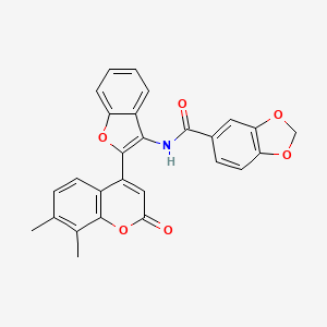 N-[2-(7,8-dimethyl-2-oxo-2H-chromen-4-yl)-1-benzofuran-3-yl]-1,3-benzodioxole-5-carboxamide