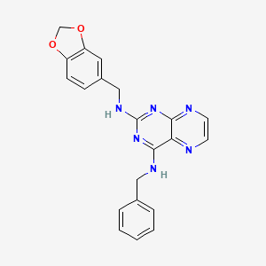 N~2~-(1,3-benzodioxol-5-ylmethyl)-N~4~-benzylpteridine-2,4-diamine