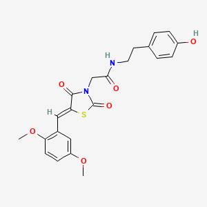 molecular formula C22H22N2O6S B12208586 2-[(5Z)-5-(2,5-dimethoxybenzylidene)-2,4-dioxo-1,3-thiazolidin-3-yl]-N-[2-(4-hydroxyphenyl)ethyl]acetamide 