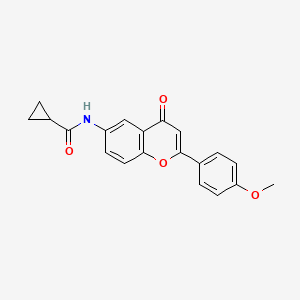 molecular formula C20H17NO4 B12208590 N-(2-(4-methoxyphenyl)-4-oxo-4H-chromen-6-yl)cyclopropanecarboxamide 