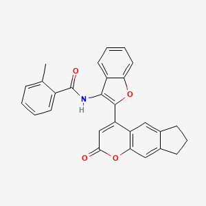 2-methyl-N-[2-(2-oxo-2,6,7,8-tetrahydrocyclopenta[g]chromen-4-yl)-1-benzofuran-3-yl]benzamide