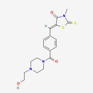 (5Z)-5-(4-{[4-(2-hydroxyethyl)piperazin-1-yl]carbonyl}benzylidene)-3-methyl-2-thioxo-1,3-thiazolidin-4-one