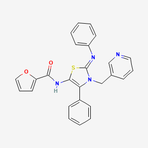 N-[(2Z)-4-phenyl-2-(phenylimino)-3-(pyridin-3-ylmethyl)-2,3-dihydro-1,3-thiazol-5-yl]furan-2-carboxamide