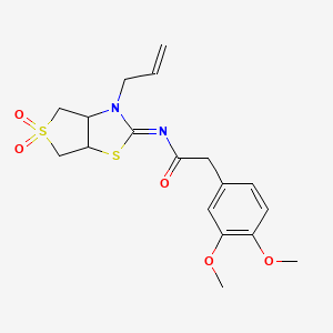 2-(3,4-dimethoxyphenyl)-N-[(2Z)-5,5-dioxido-3-(prop-2-en-1-yl)tetrahydrothieno[3,4-d][1,3]thiazol-2(3H)-ylidene]acetamide