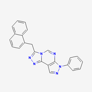 molecular formula C23H16N6 B12208680 3-(naphthalen-1-ylmethyl)-7-phenyl-7H-pyrazolo[4,3-e][1,2,4]triazolo[4,3-c]pyrimidine 