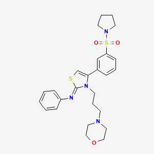 N-[(2Z)-3-[3-(morpholin-4-yl)propyl]-4-[3-(pyrrolidin-1-ylsulfonyl)phenyl]-1,3-thiazol-2(3H)-ylidene]aniline