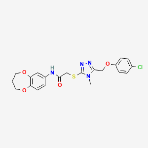 2-({5-[(4-chlorophenoxy)methyl]-4-methyl-4H-1,2,4-triazol-3-yl}sulfanyl)-N-(3,4-dihydro-2H-1,5-benzodioxepin-7-yl)acetamide