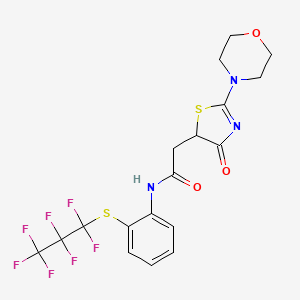 N-{2-[(heptafluoropropyl)sulfanyl]phenyl}-2-[2-(morpholin-4-yl)-4-oxo-4,5-dihydro-1,3-thiazol-5-yl]acetamide