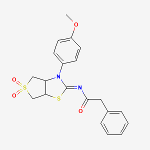 N-[(2Z)-3-(4-methoxyphenyl)-5,5-dioxidotetrahydrothieno[3,4-d][1,3]thiazol-2(3H)-ylidene]-2-phenylacetamide