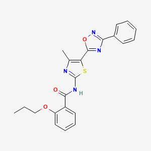 N-[(2E)-4-methyl-5-(3-phenyl-1,2,4-oxadiazol-5-yl)-1,3-thiazol-2(3H)-ylidene]-2-propoxybenzamide