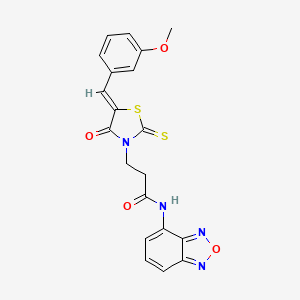 N-(benzo[c][1,2,5]oxadiazol-4-yl)-3-(5-(3-methoxybenzylidene)-4-oxo-2-thioxothiazolidin-3-yl)propanamide