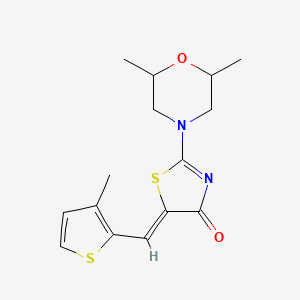 molecular formula C15H18N2O2S2 B12208750 (5Z)-2-(2,6-dimethylmorpholin-4-yl)-5-[(3-methylthiophen-2-yl)methylidene]-1,3-thiazol-4(5H)-one 