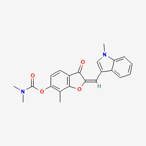 (2E)-7-methyl-2-[(1-methyl-1H-indol-3-yl)methylidene]-3-oxo-2,3-dihydro-1-benzofuran-6-yl dimethylcarbamate