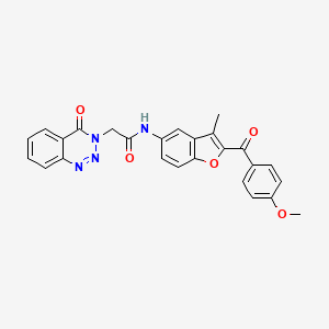 N-{2-[(4-methoxyphenyl)carbonyl]-3-methyl-1-benzofuran-5-yl}-2-(4-oxo-1,2,3-benzotriazin-3(4H)-yl)acetamide