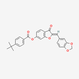 (2Z)-2-(1,3-benzodioxol-5-ylmethylidene)-3-oxo-2,3-dihydro-1-benzofuran-6-yl 4-tert-butylbenzoate