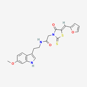 2-[(5Z)-5-(furan-2-ylmethylidene)-4-oxo-2-thioxo-1,3-thiazolidin-3-yl]-N-[2-(6-methoxy-1H-indol-3-yl)ethyl]acetamide