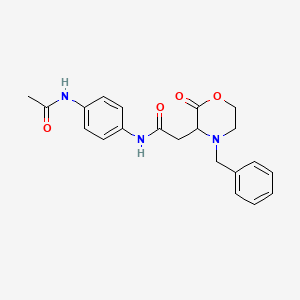 N-[4-(acetylamino)phenyl]-2-(4-benzyl-2-oxomorpholin-3-yl)acetamide