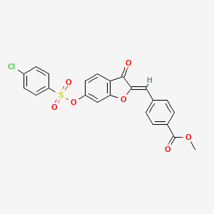 Methyl 4-({6-[(4-chlorophenyl)sulfonyloxy]-3-oxobenzo[d]furan-2-ylidene}methyl)benzoate