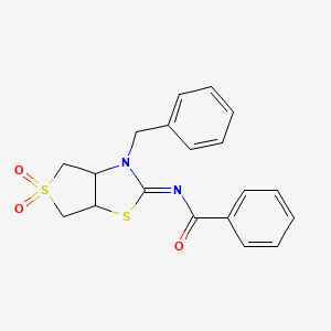 N-[(2Z)-3-benzyl-5,5-dioxidotetrahydrothieno[3,4-d][1,3]thiazol-2(3H)-ylidene]benzamide