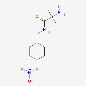 molecular formula C11H21N3O4 B1220885 trans-2-Amino-2-methyl-N-(4-nitroxycyclohexylmethyl)propionamide CAS No. 146086-81-9