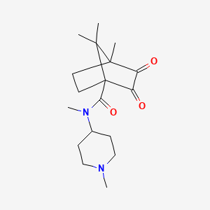 molecular formula C18H28N2O3 B12208868 N,4,7,7-tetramethyl-N-(1-methylpiperidin-4-yl)-2,3-dioxobicyclo[2.2.1]heptane-1-carboxamide 