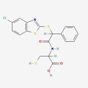 molecular formula C18H15ClN2O3S3 B1220887 N-((((5-chloro-2-benzothiazolyl)thio)phenyl)acetyl)cysteine CAS No. 98181-66-9