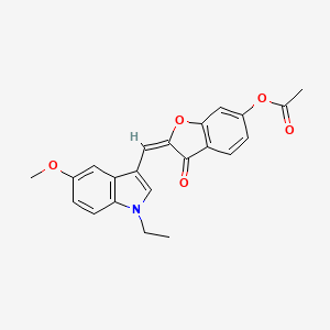 molecular formula C22H19NO5 B12208883 2-[(1-Ethyl-5-methoxyindol-3-yl)methylene]-3-oxobenzo[3,4-b]furan-6-yl acetate 