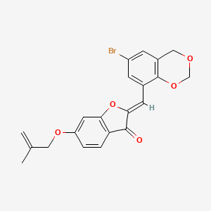 molecular formula C21H17BrO5 B12208896 (2Z)-2-[(6-bromo-4H-1,3-benzodioxin-8-yl)methylidene]-6-[(2-methylprop-2-en-1-yl)oxy]-1-benzofuran-3(2H)-one 