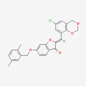 (2Z)-2-[(6-chloro-4H-1,3-benzodioxin-8-yl)methylidene]-6-[(2,5-dimethylbenzyl)oxy]-1-benzofuran-3(2H)-one