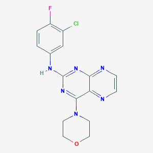 N-(3-chloro-4-fluorophenyl)-4-(morpholin-4-yl)pteridin-2-amine