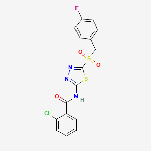 2-chloro-N-{5-[(4-fluorobenzyl)sulfonyl]-1,3,4-thiadiazol-2-yl}benzamide