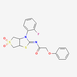 N-[(2Z)-3-(2-fluorophenyl)-5,5-dioxidotetrahydrothieno[3,4-d][1,3]thiazol-2(3H)-ylidene]-2-phenoxyacetamide