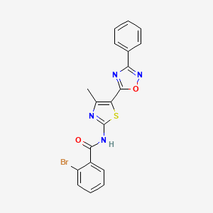 molecular formula C19H13BrN4O2S B12208997 2-bromo-N-[(2E)-4-methyl-5-(3-phenyl-1,2,4-oxadiazol-5-yl)-1,3-thiazol-2(3H)-ylidene]benzamide 