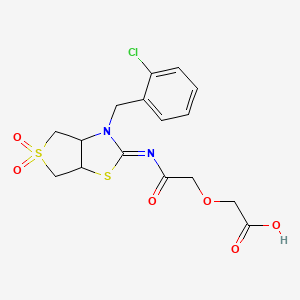 (2-{[(2Z)-3-(2-chlorobenzyl)-5,5-dioxidotetrahydrothieno[3,4-d][1,3]thiazol-2(3H)-ylidene]amino}-2-oxoethoxy)acetic acid