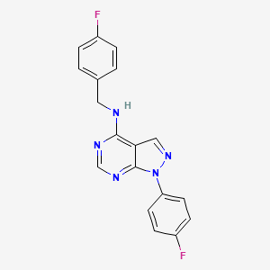 molecular formula C18H13F2N5 B12209009 N-(4-fluorobenzyl)-1-(4-fluorophenyl)-1H-pyrazolo[3,4-d]pyrimidin-4-amine 